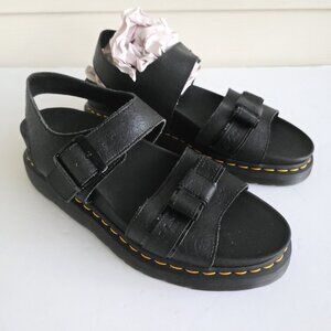 Doc Marten's Romi Crackle black leather sandals